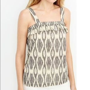 NWT J. Crew Ikat Ruffle Flounce Tank Top Size 6